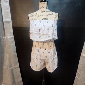 Heat Swimwear Anchor Print Romper (Size S)